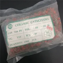 1000pcs/lot Y5V Ceramic capacitor 0.1uF 104 50V 100nF 104M Y5V