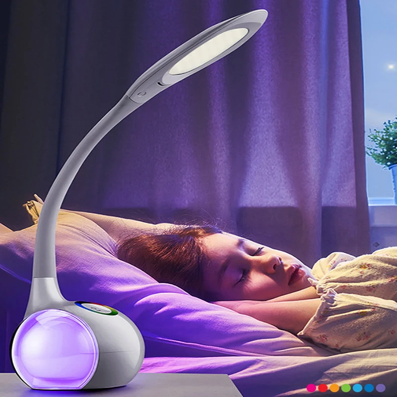 

Modern Desk LED Lamp with Rechargeable Battery Touch Switch 265 Colorful RGB Sleeping Atmosphere Night Light Desktop Light