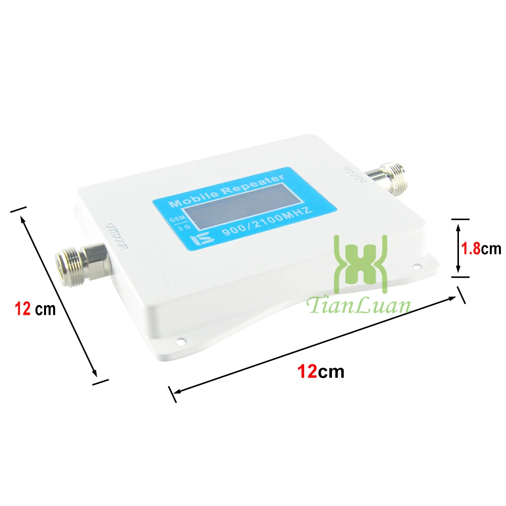 TianLuan mini Cell Phone Signal Repeater GSM 900MHz W-CDMA 2100MHz 2G 3G Booster Amplifier with Power Adapter Band 1 8