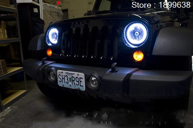 Для Jeep Wrangler 2007 2016 светодиодный периметр фар колец halo многоцветный RGB ангел демон