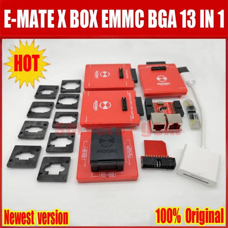 Newes E подручная коробка E-mate X памяти на носителе EMMC BGA 13 в 1 Поддержка BGA100/136/168/153/169/162/186/221/529/254 для легкий JTAG плюс UFI коробка RI