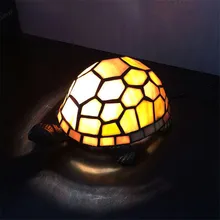 Ретро черепаха настольная лампа Тиффани, спальня прикроватная настольная лампа витражная стеклянная ночник с черепахой креативный подарок, 4 цвета