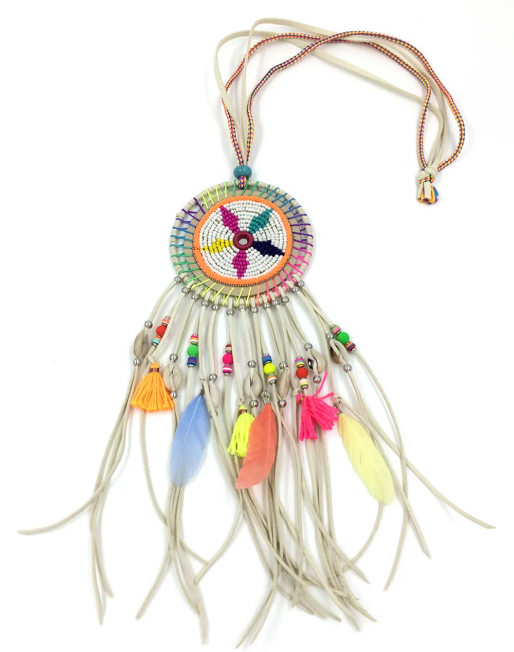 2017 new Boho jewelry leather long fringe tassel pendents Necklaces for women
