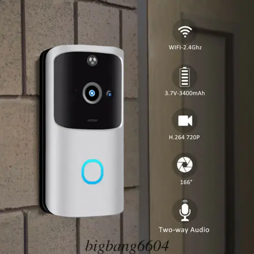 Wireless WiFi DoorBell Smart Video Phone Door Visual Ring Intercom Secure Camera