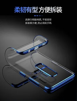 

50pcs/lot Clear Electroplate Frame TPU Soft Case For Samsung S9/S9 Plus/S8/S8 Plus/A5 2018/A7 2018/A8 2018/A8PLUS 2018