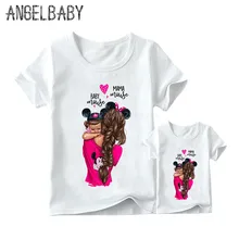 Conjunto familiar a juego Super mamá e hija camiseta estampada para Niños y Niñas Ropa de regalo del Día de la madre camiseta divertida para niños y mujeres