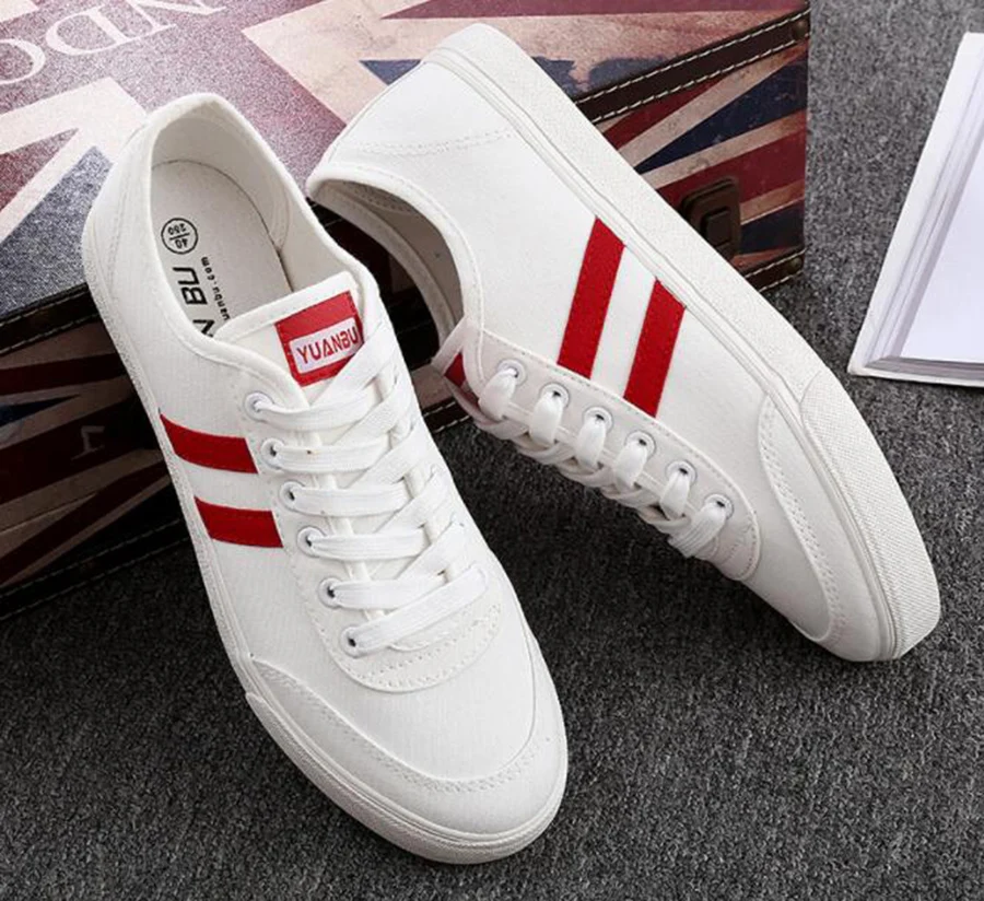

Canvas Shoes Small White Shoes Male INS British Casual Wild Korean Fashion Lace Wear Lightweight Comfortable Men's Shoes