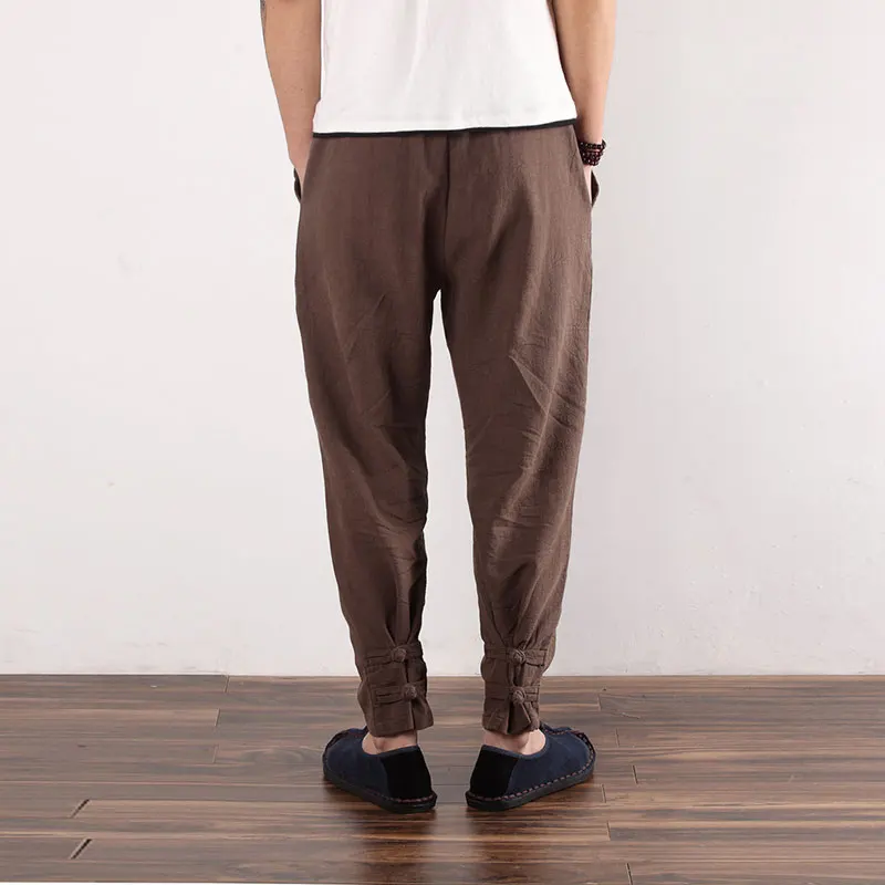mens tapered linen trousers