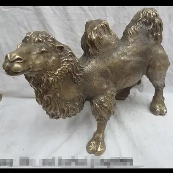 

WBY wan67104062+++18" Chinese Bronze Copper Decorate Put Bactrian Camel Statue Animals Sculpture