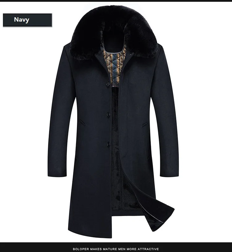 Бренд Fletiter, зимние теплые мужские шерстяные куртки, мужские приталенные меховые куртки с отложным воротником, шерстяная и смешанная шерстяная куртка, мужское пальто