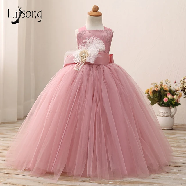 petal pink flower girl dresses