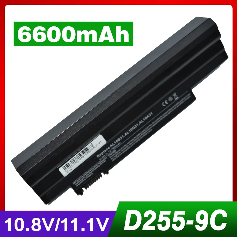 

6600mAh laptop battery for ACER LC.BTP00.129 Aspire One AO522 AOD255E AOD257 AOD260 AOD270 AOE100 D257 D257E D260 D270 E100 522