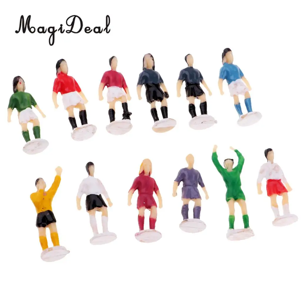 12Pcs 1/87 Scale Miniature Soccer Football Player Figure People Figurine HO OO Layout Scenery 