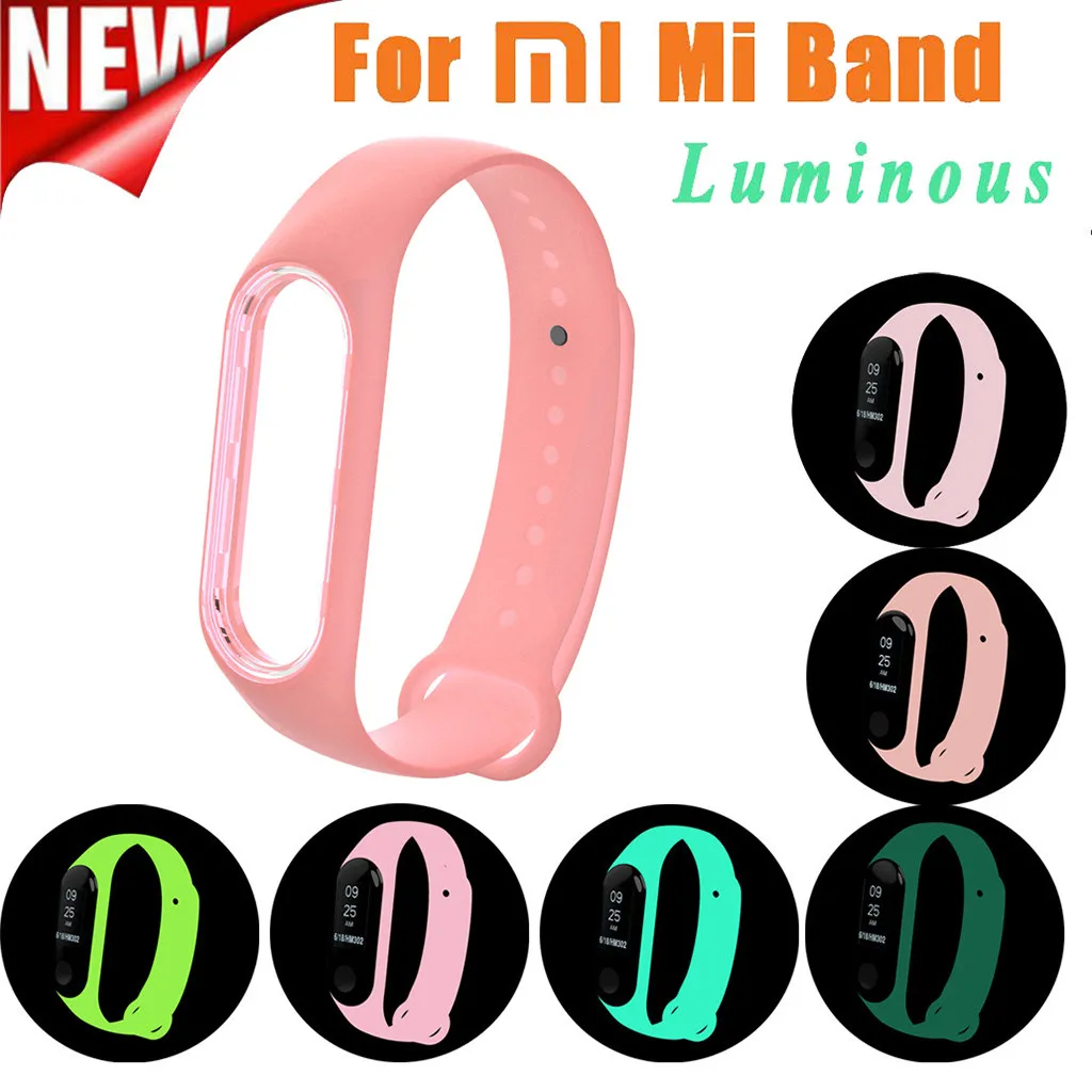 

Luminous Silicone Wrist Strap For Xiaomi Mi Band 4 Strap Smart Watch Replacement Band Sport Luxury Bracelet Women Men 19Jun25