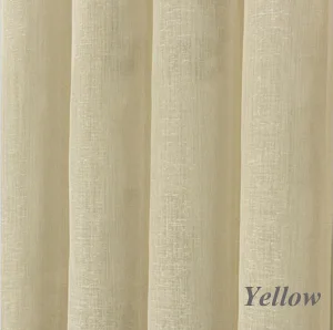 White tulle voile curtains for livingroom bedroom Japan voile custom drape transparent window sheer pull pleat tape pink - Цвет: Yellow