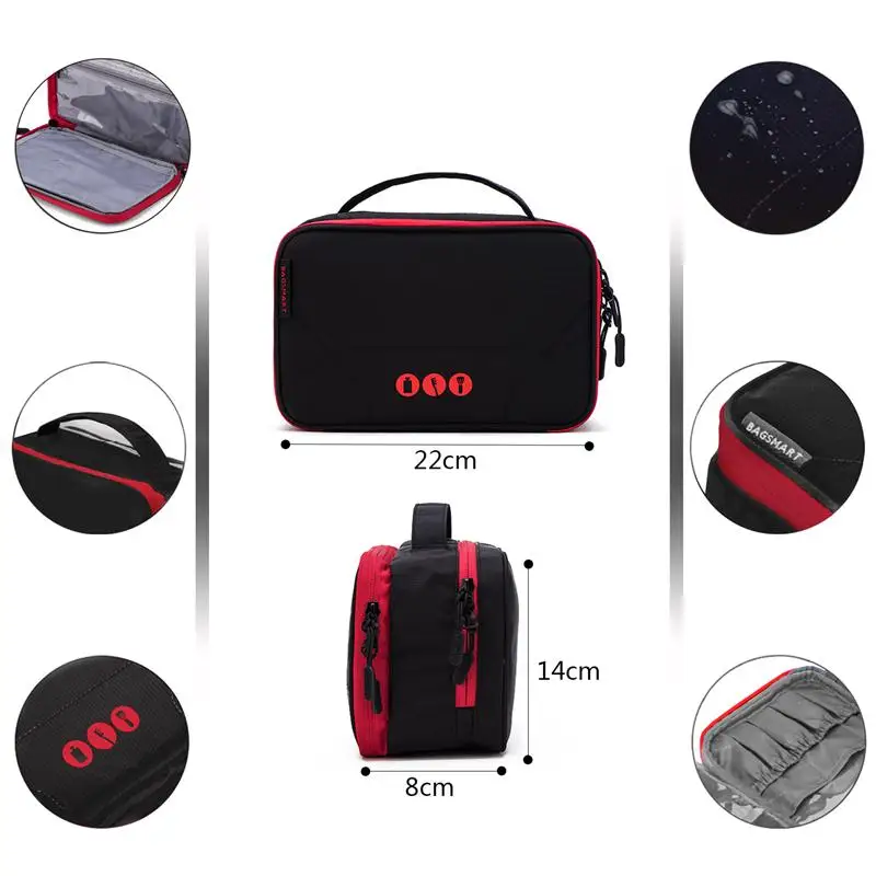 BAGSMART Women Large Waterproof Makeup Bag Men Nylon Travel Cosmetic Bag Organizer Case Necessaries Make Up Wash Toiletry Bag BAGSMART Women Large Waterproof Makeup Bag Men Nylon Travel Cosmetic Bag Organizer Case Necessaries Make Up Wash Toiletry Bag