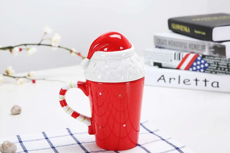 HOMIE 380 мл Новая Рождественская керамическая кофейная кружка 3D Санта Клаус креативная мультяшная чашка с молоком и завтраком Рождественский подарок с крышкой