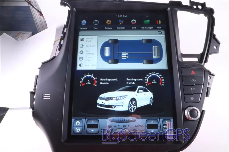 Sale 12.9 Inch 2 Din Android 6.0 Car No DVD Player GPS Navigation For KIA Optima KIA K5 2010-2013 Radio Steering Wheel Controls UNIT 1