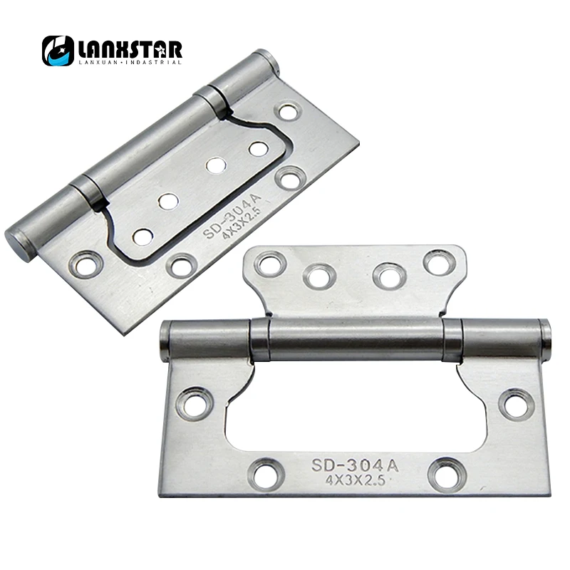 SUS304B Stainless Steel Ball Bearings Door Hinges 4 Inch Wooden Mute Hinged Ultra Quiet Handle