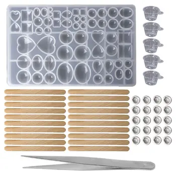 

1 Set Epoxy Resin Kit Silicone Mold DIY Jewelry Making Pendant Handmade Tools Tweezers Disposable Gloves Cup Wooden Stick Crafts