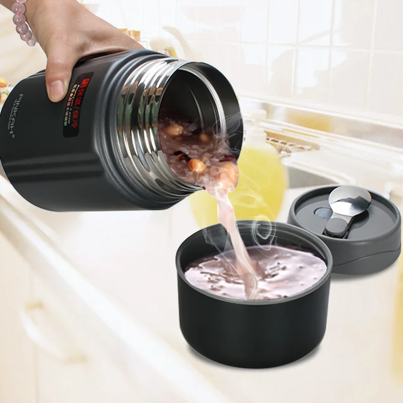  PINKAH 800 ML Termos Food Container food Jar With SpoonStainless Steel Insulated Thermal Keep Heat 
