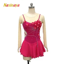 Платье для фигурного катания Nasinaya, индивидуальные юбки для конькобежцев для девочек, женщин, детей, Patinaje, гимнастика, представление 367