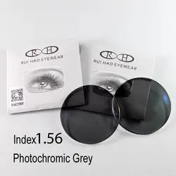 Индекс 1,56 фотохромные линзы 2 шт оптический рецептурные линзы Асферические ультра-тонкий близорукость очки серый или коричневый линзы