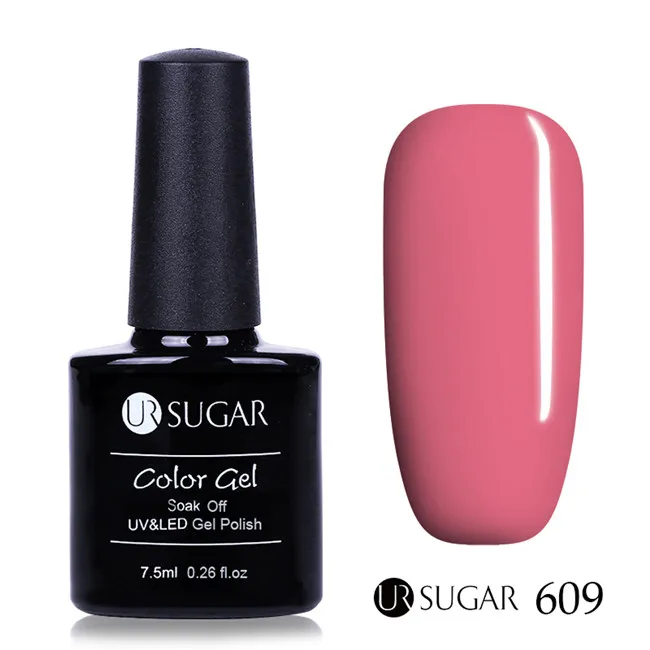 Ur Sugar 112 цветов Гель-лак для ногтей УФ светодиодный полуперманентный лак розовый чистый УФ-цвет 7,5 мл впитывающий лак для ногтей - Цвет: 609