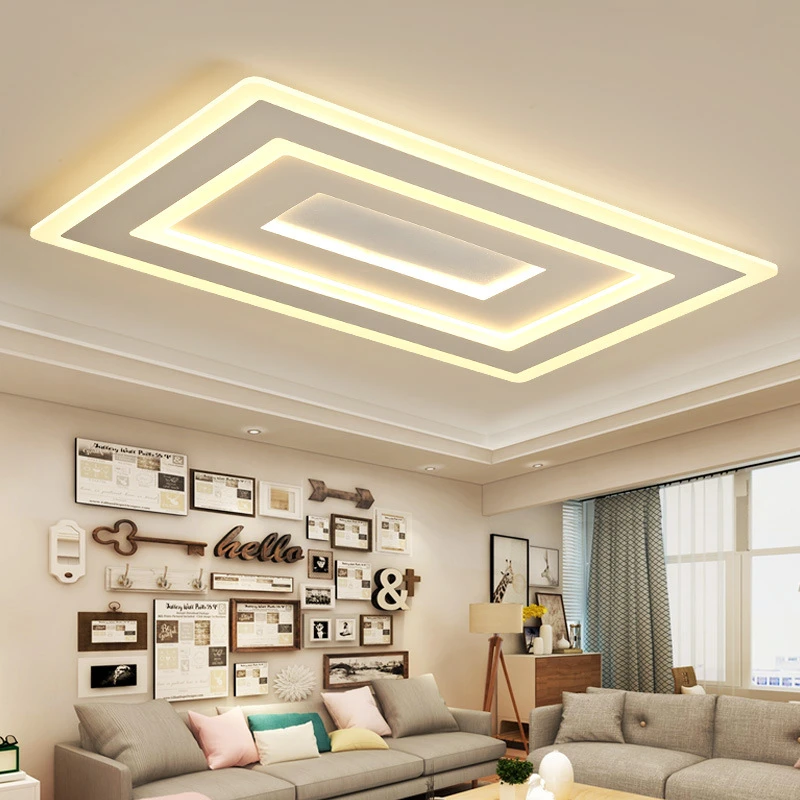 Einfache moderne rechteckige atmosphäre zu hause wohnzimmer lampe led decke  lampe kreative schlafzimmer lampe ultra dünne lampen  WF6131044|Deckenleuchten| - AliExpress