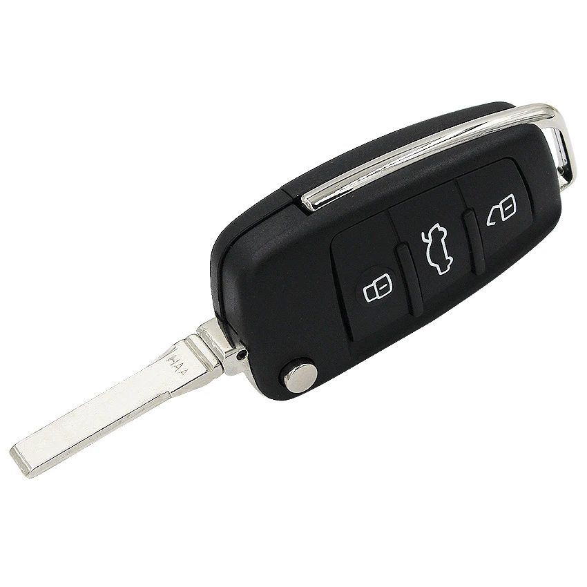 3 кнопки обновленный Складной флип-пульт дистанционного управления смарт-ключ автомобиля 433 МГц ID48 чип P/N: 8X0 837 220 D с нерезанным лезвием для Audi A1 TT R8 Q3