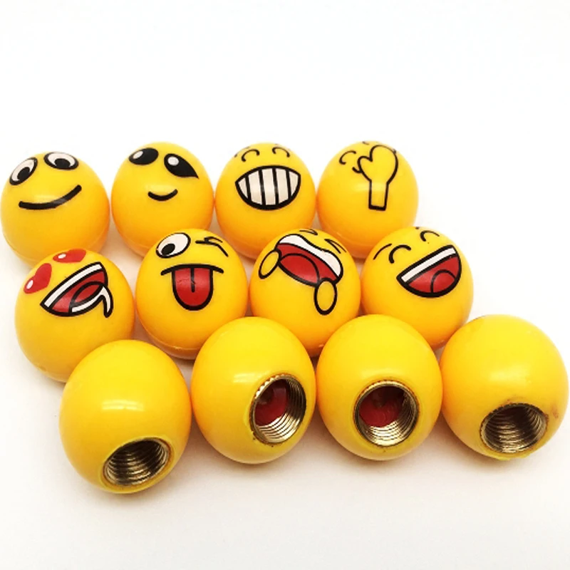 

Smile Face Funny Tire Air Valve Cap Tyres Wheel Dust Stems 4pcs/lot caps Bolt Type Ventil Valve for Auto Car Motorcycle styling