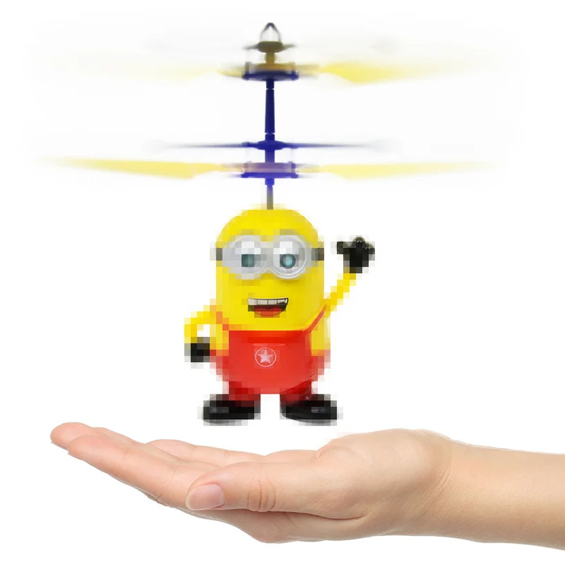 

Educational Toys Drone RC Helicopter Aircraft Mini Drone Fly Flashing Helicopter Hand Control RC Toys Minion Quadcopter Dron LED