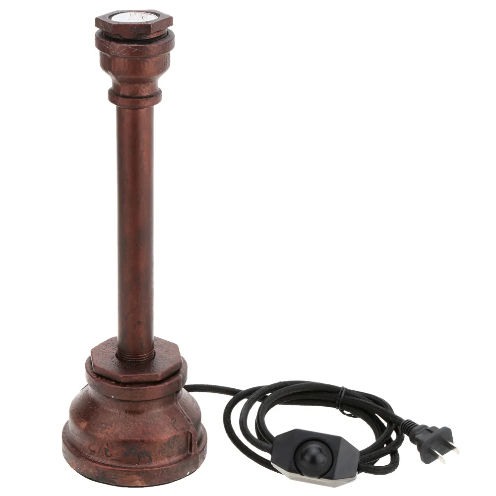 Retro Vintage desklamp Personality Bronze Metal Water Pipe Desk Table