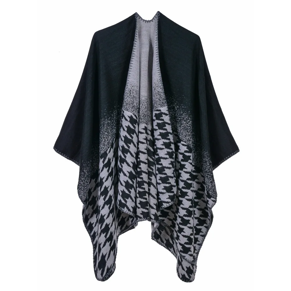 

2019 New Ladies Winter Scarf Blanket Quality Women Poncho Warm Wool Ponchos Capes Long Knit Thick Women Echarpe Shawls Pashmina