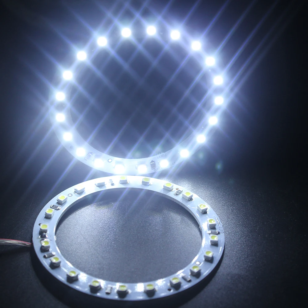 YM E-Bright 2 шт. Angel Eye 1210 21 светодиоды 70 мм 3528 7 см фары Halo Кольцо 12 В DC 21 SMD для автомобильных фар холодный белый