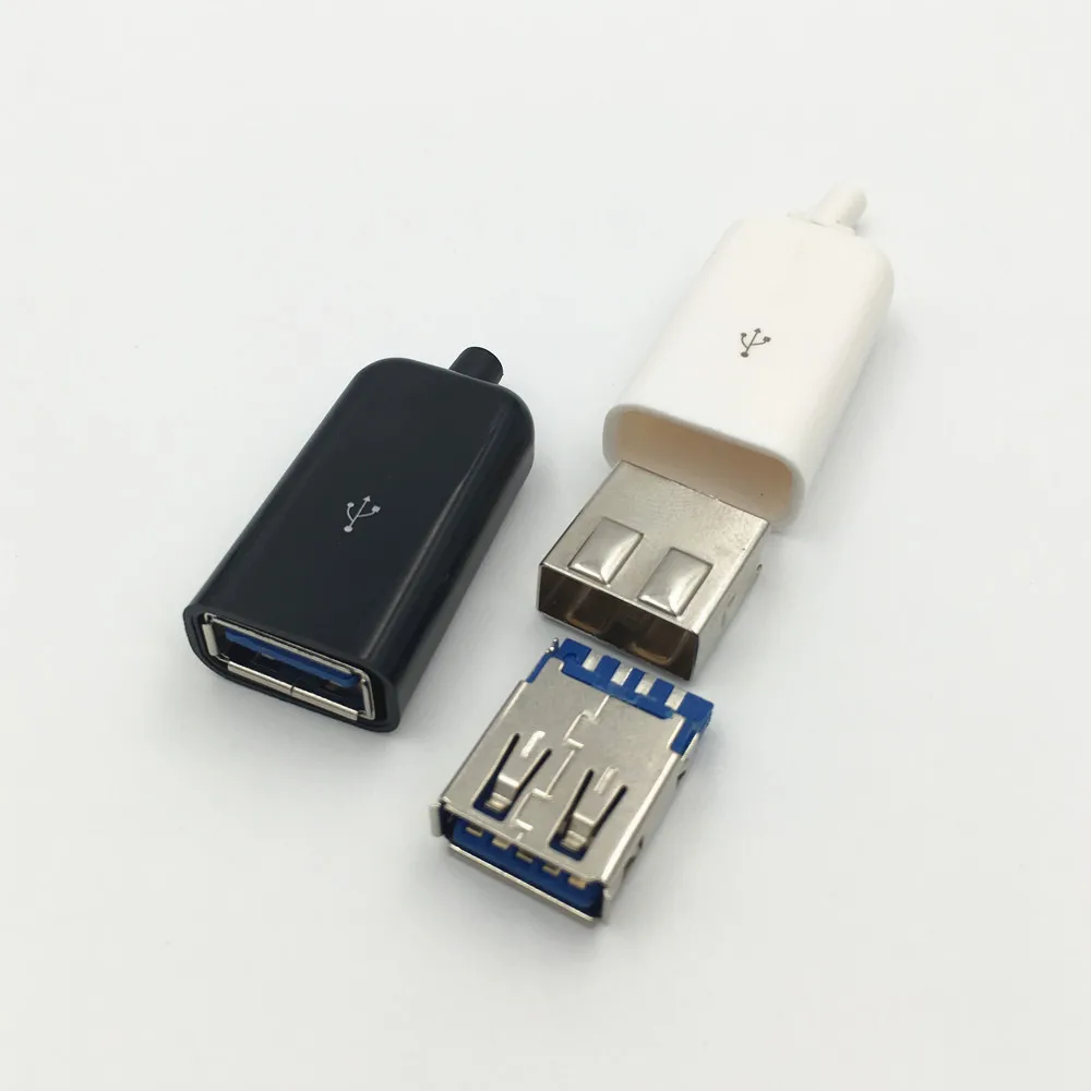 2 комплекта DIY USB 3,0 Женский 4Pin разъем сварочного типа разъем 4 в 1 разъем пайки адаптер Белый Черный