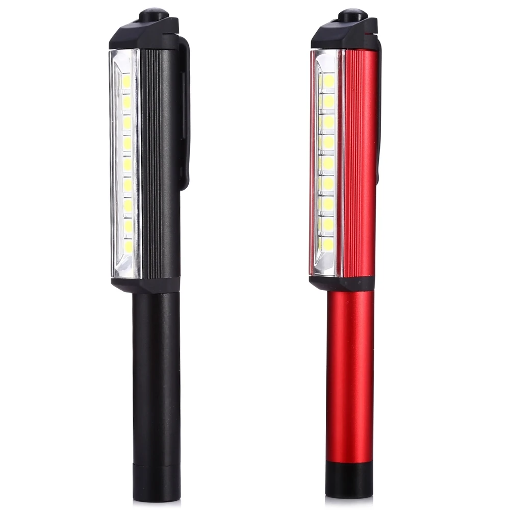 

Hot Sale 9 LEDs 3W Mini LED Flashlight COB Work Light rotated 180 degrees Rechargeable Magnetic Pocket Pen Clip Torch Flashlight
