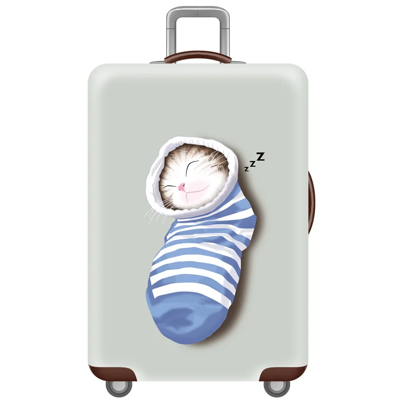 Чехол для путешествий, защитный чехол для 18-28 дюймов, чехол для багажа на колесиках, аксессуары для багажа, чехол, аксессуары для путешествий - Цвет: Striped socks kitten