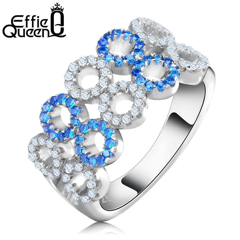 

Effie Queen Romantic Women Ring With Micro Blue Cubic Zirconia Birthday Anniversary Gift Daily Wear High Quality DR78-S