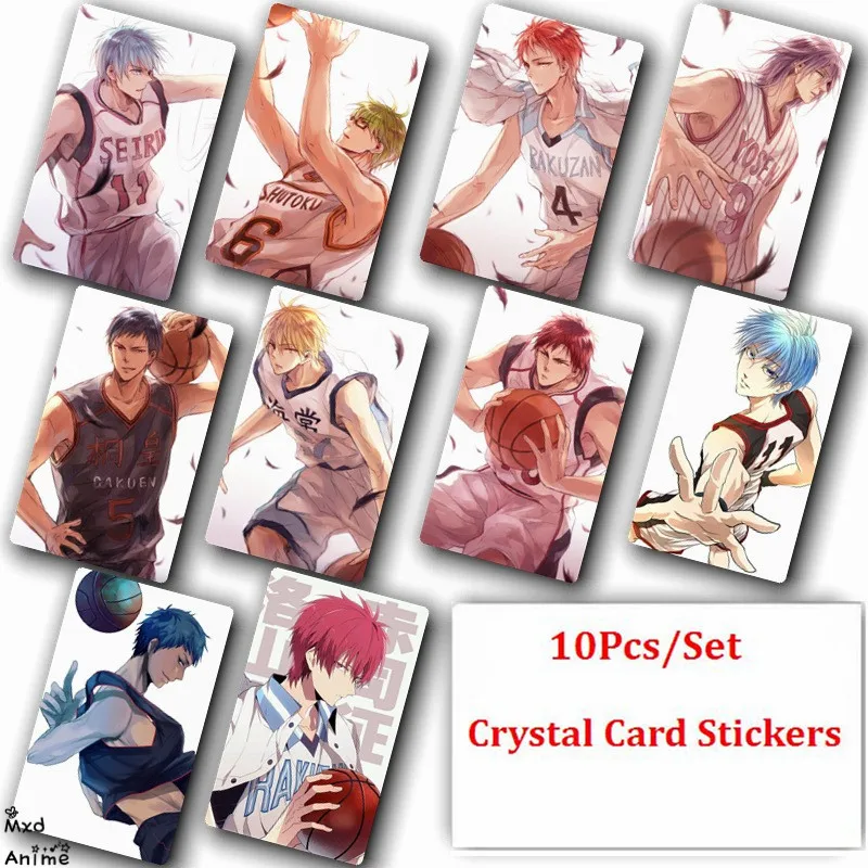 

10Pcs/Set Kuroko No Basketball Anime Crystal Card Stickers Fashion Poster Cards
