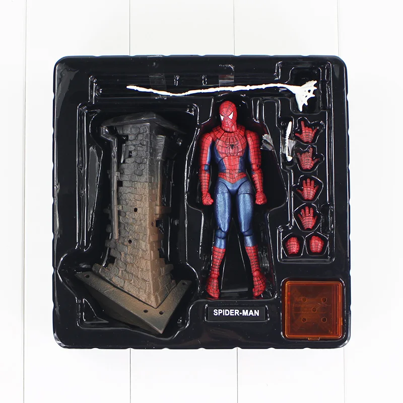 13,5 см «Человек-паук»; фигурку Sci-Fi для тинейджеров Revoltech серии № 039 человек паук веб игрушечной модели куклы подарок для детей