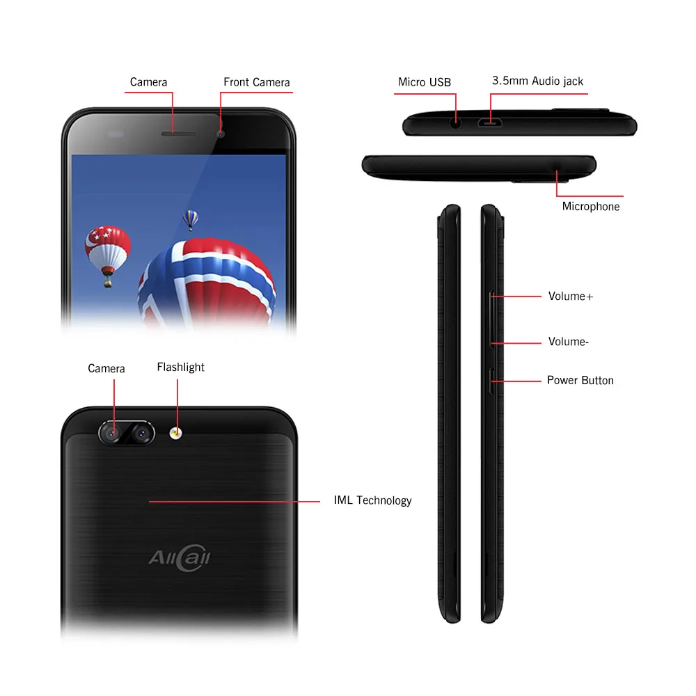  ALLCALL Atom 4G Dual SIM SmartPhone MT6737 Quad-core 2GB RAM 16GB ROM 5.2 Inch TFT IPS 8MP+2MP Daul