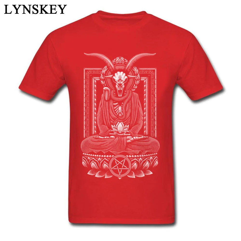 Male T Shirt Coupons Cool Tops T Shirt Summer/Autumn Cotton Crew Neck Short Sleeve Funny Baphomet Nirvana White Halftone Tee-Shirt Baphomet Nirvana White Halftone red