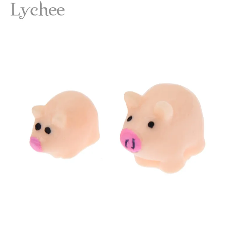 Kawaii Resin Pig Micro Landscaping Miniatures Mini Figurines DIY Dollhouse Home Decoration Crafts 10pcs ornament crafts resin ornaments resin crafts resin wedding buttons