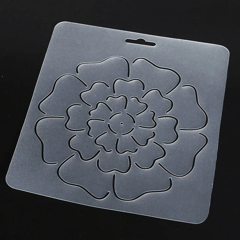 DIY 1Pcs Semi transparent Flower Pattern Stencil Plastic Quilting Template Quilt Tool for ...