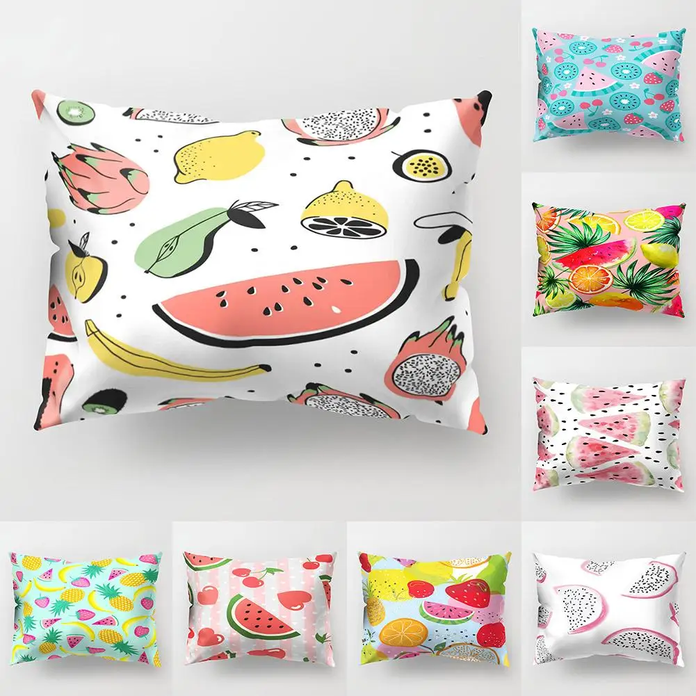 

New Arrival Colorful Fruit Printed Throw Pillow Case Sofa Bed Cushion Cover Home Decor