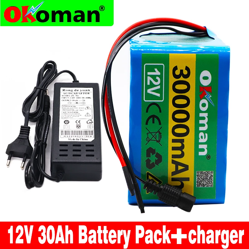 

3S12P 12V 30Ah 11.1V Rechargeable lithium-ion battery pack For inverter miner Hernia lamp Solar street light BMS+ 12.6V charger