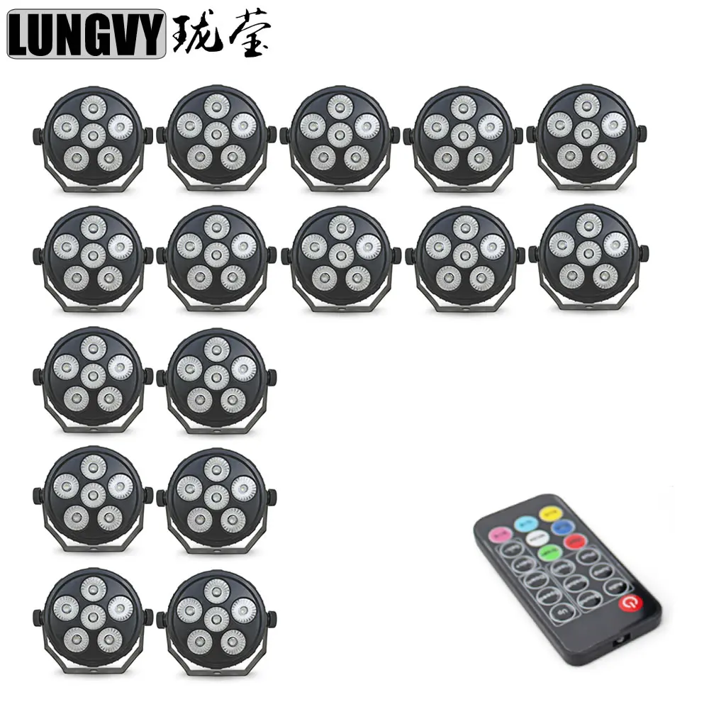 

Free Shipping 16pcs/Lot New Arrival 6X6W Plastic Mini Led Flat Par Light RGBW Stage Lights Business Light with Professional DJ