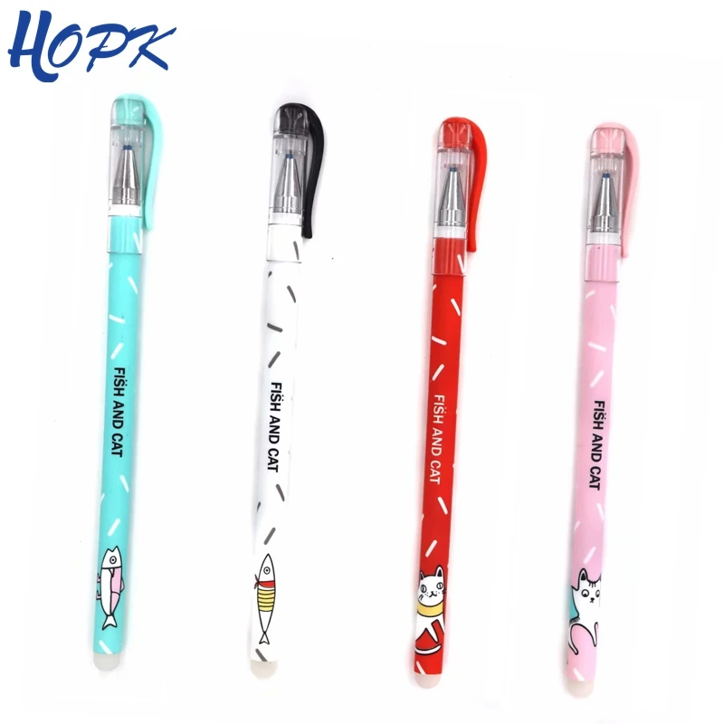 

4Pcs/set Cute Erasable Pens Washable handle Kawaii 0.35mm Ballpoint Pens For School Writing Supplies Stationery Tool