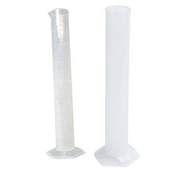

250ml Clear White Plastic Liquid Measurement Graduated Cylinder For Lab Set & Chemistry Set Measuring Tool Plastic Graduated C